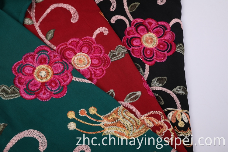 热销售廉价编织的花卉刺绣100％女rain tabor女装